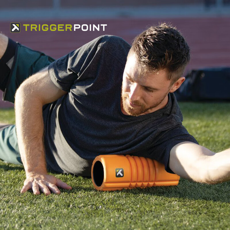 TRIGGERPOINT进口泡沫轴肌肉放松狼牙棒浮点筋膜按摩棒执练运动恢复空心瑜伽柱 橙色旅行/约26cm空心款/软硬适中