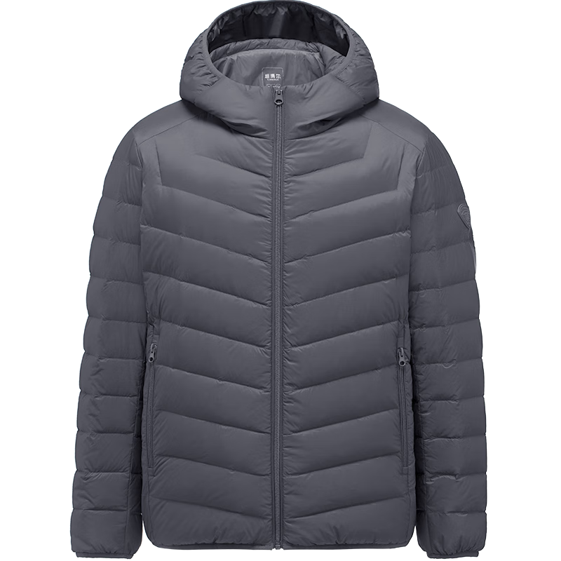 坦博爾羽絨服春款保暖百搭通勤百搭男款輕薄連帽外套TF246209隕石灰180