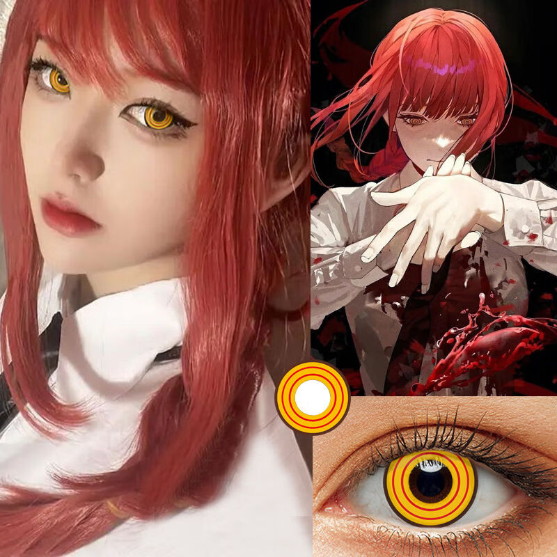 电锯人玛奇玛cosplay美瞳帕瓦蕾塞学生早川秋显色隐形眼镜有度数 玛奇