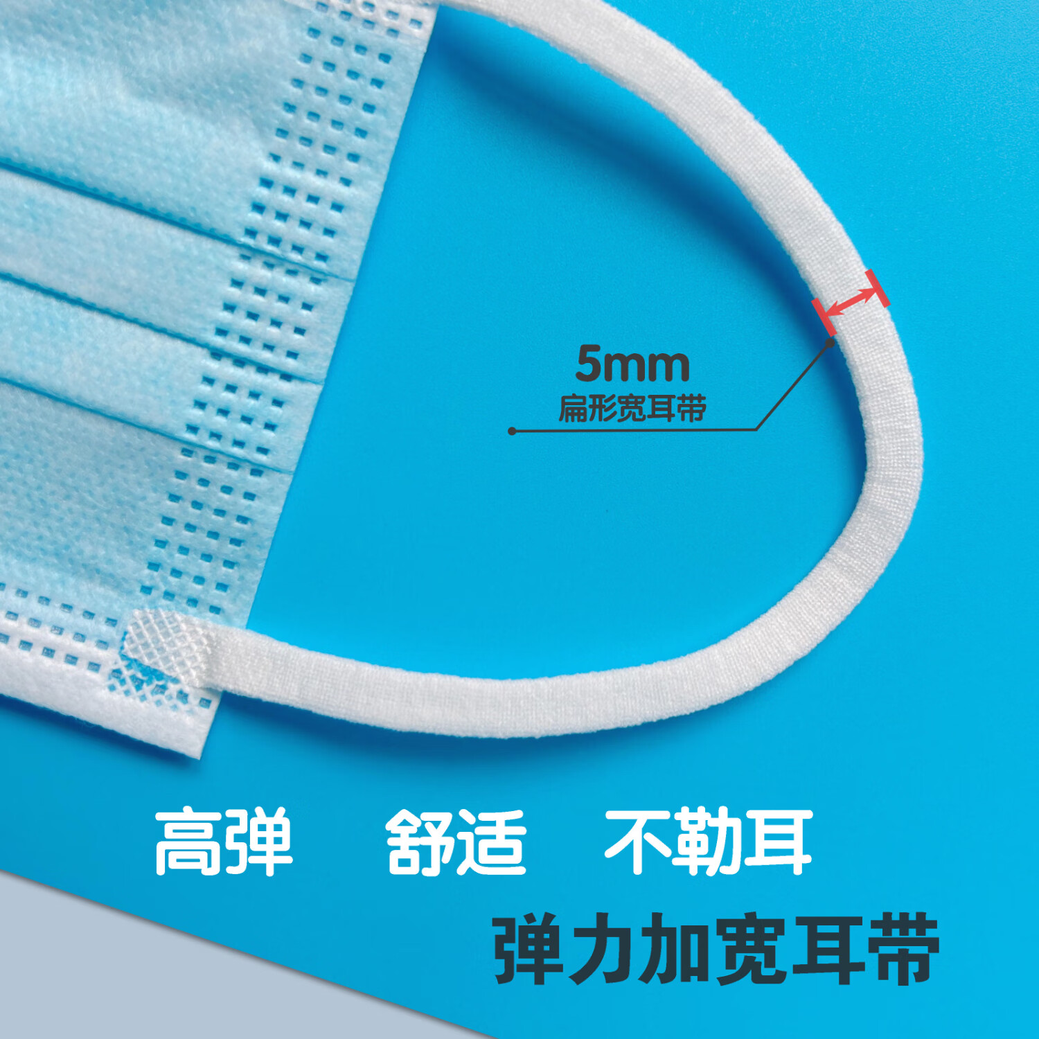 顶格医用外科口罩一次性独立装无菌级成人三层过滤防护透气亲肤不勒耳 蓝色 成人款【灭菌级100只】袋装