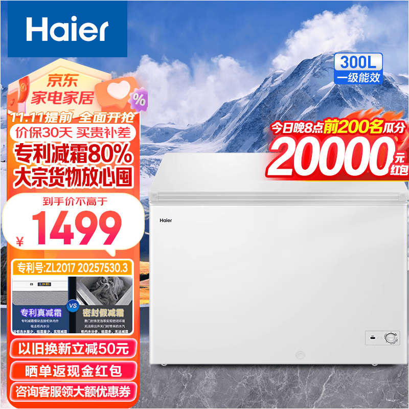 海尔（Haier） 300升低霜卧式商用家用冰柜 商用大容量 冷藏柜大冷冻柜冰柜家用冰箱大冷柜BC/BD-300GHD BC/BD-300GHD属于什么档次？