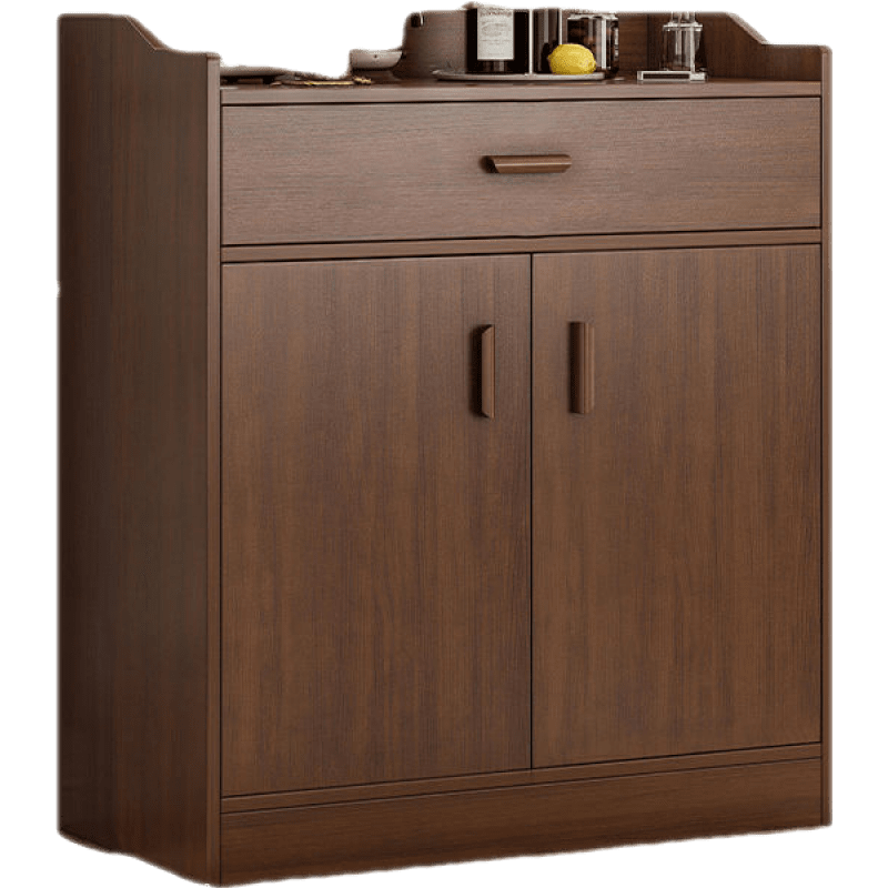 苏购  餐边柜柜子储物柜客厅靠墙家用碗柜现代简约茶水柜厨房备餐柜 深胡桃色 2门单抽60*36*100cm