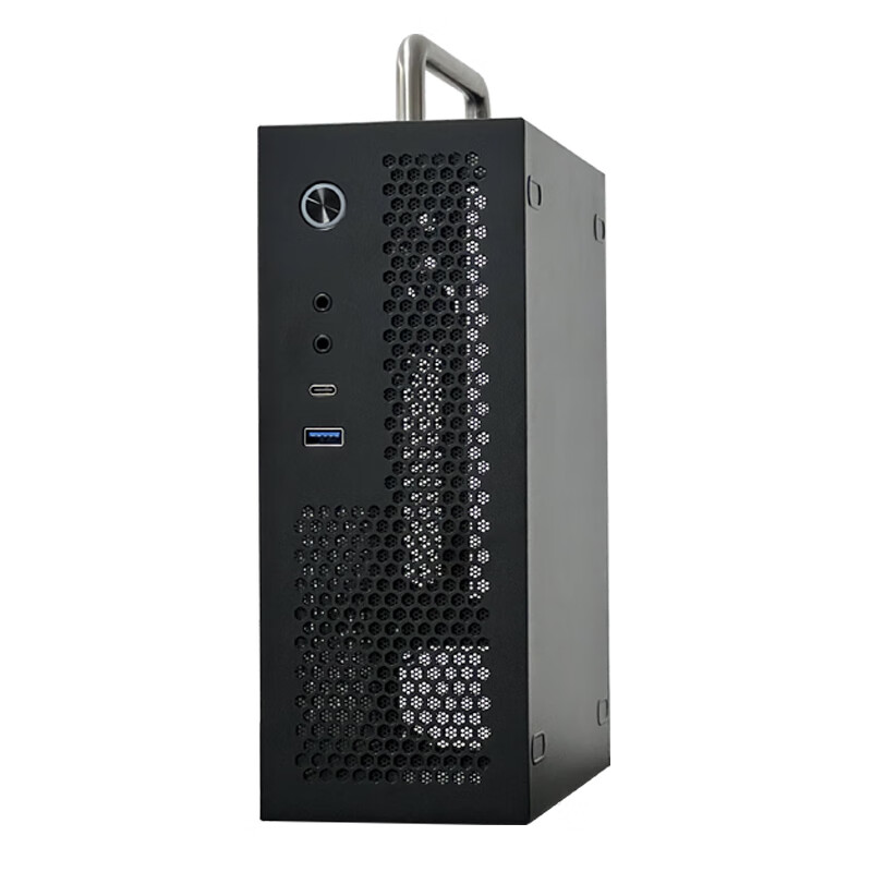 SKTC全新A09迷你台式机ITX17*17主板Type-C接口小1U电源3.8LHTPC电脑机箱 A09黑色type-c+提手