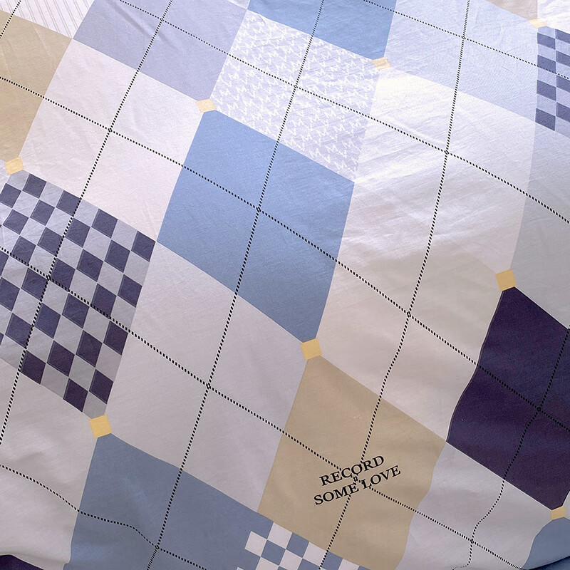 恒源祥 纯棉被套单件 100%全棉学生宿舍单人被罩亲肤透气春秋冬四季通用 卡斯图-蓝（100%棉） 适合150*200cm被子