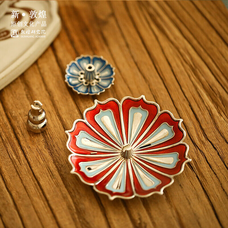 敦煌研究院 敦煌莲花香插 线香摆件家居好物男生博物馆文创礼品 敦煌三层藻井香插-平安龙龍