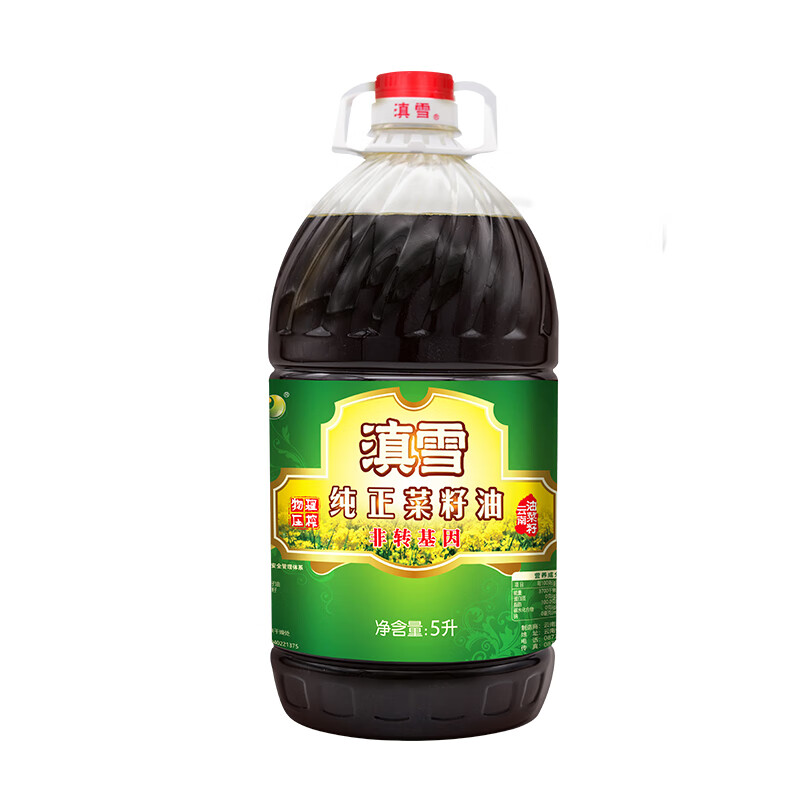 滇雪（Dianxue） 滇雪罗平浓香小榨纯正菜籽油5升瓶物理压榨食用油非转基因菜籽油 5L
