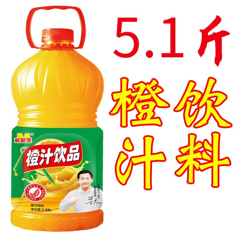 Derenruyu5斤装大瓶饮料蓝莓汁猕猴桃粒粒橙芒果汁甜橙汁能量维生素风味 5斤装橙汁