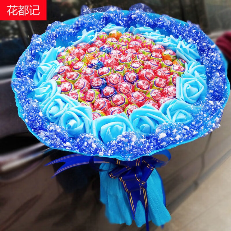 颗长杆棒棒糖花束真知棒糖果送女友零食有意义diy生日礼物成品 66颗