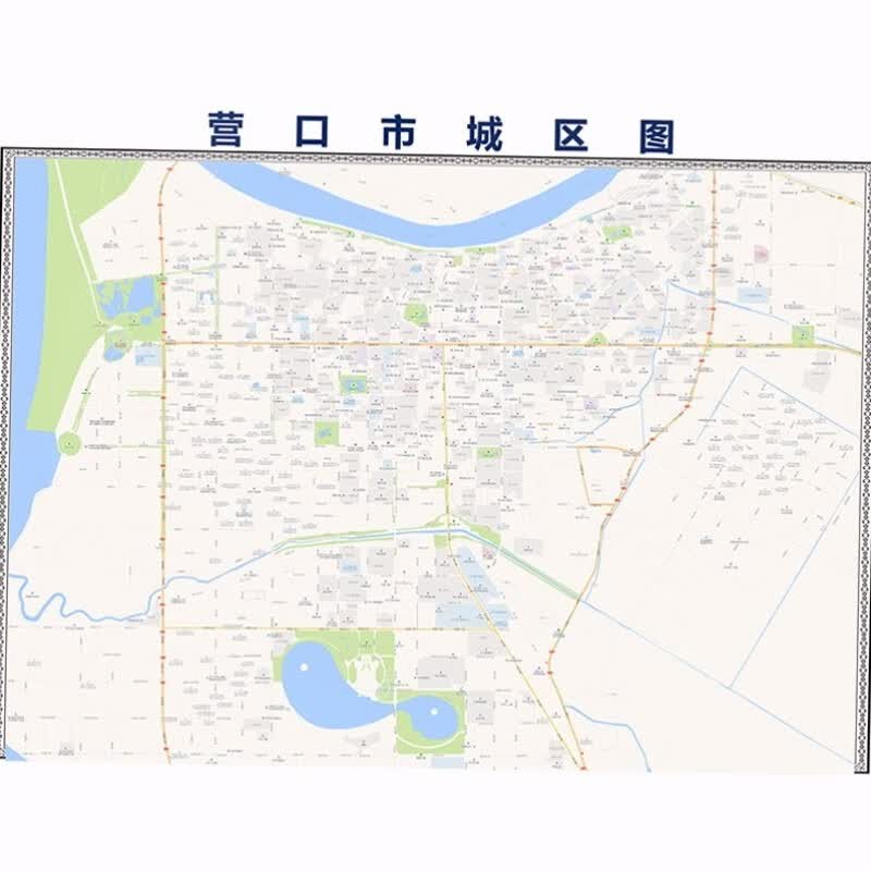2024新款营口市地图贴图 办公室挂图 高清防水墙壁装饰画定制地图