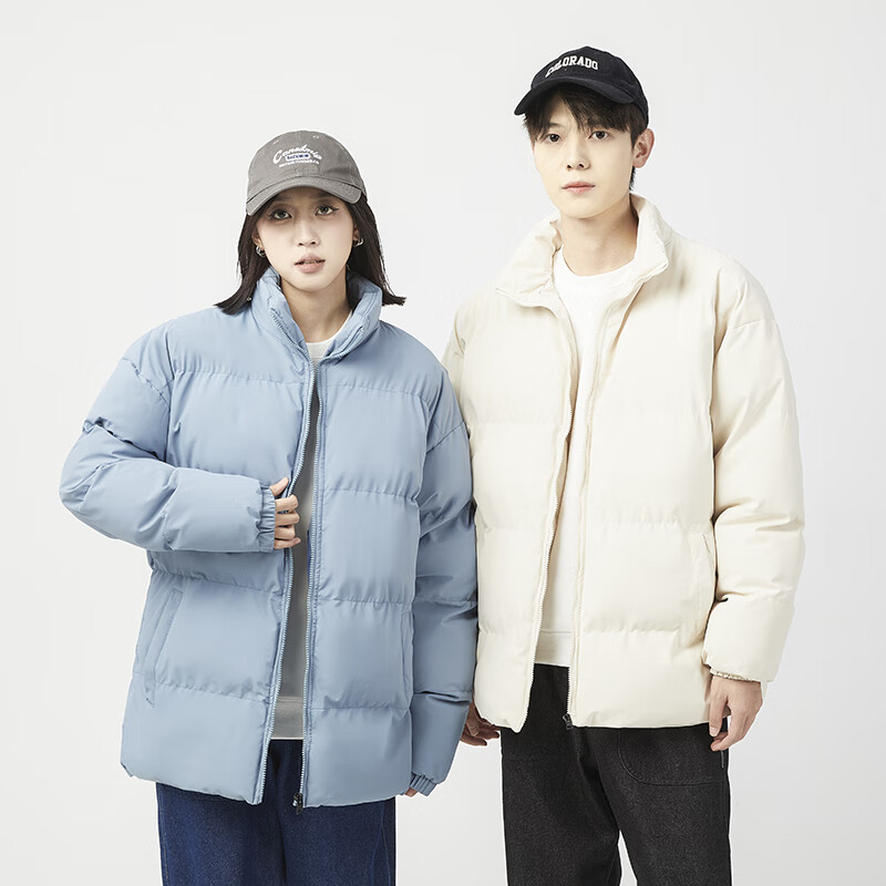 真维斯户外运动秋冬新款冬季面包服男士大码外套上衣情侣棉衣男加厚保暖外套 黑色 XL