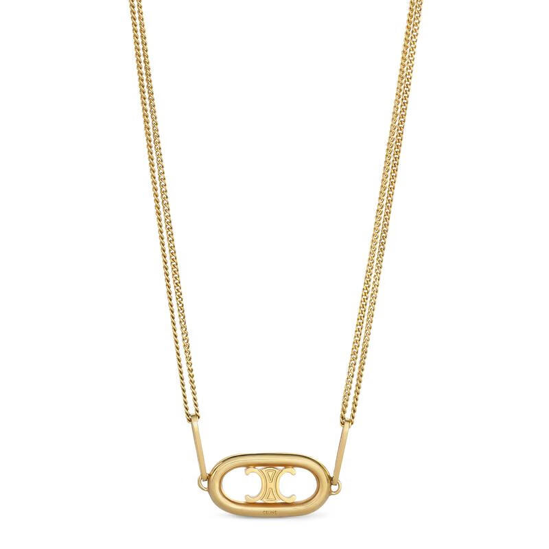 思琳(celine)七夕礼物 女士金色黄铜triomphe链环项链 gold no size