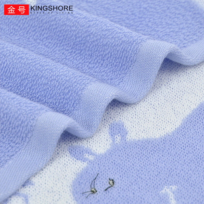 金号纯棉儿童毛巾A类家用洗脸擦手巾宝宝面巾柔软卡通可爱小毛巾 4条-紫色+蓝色+黄色+绿色