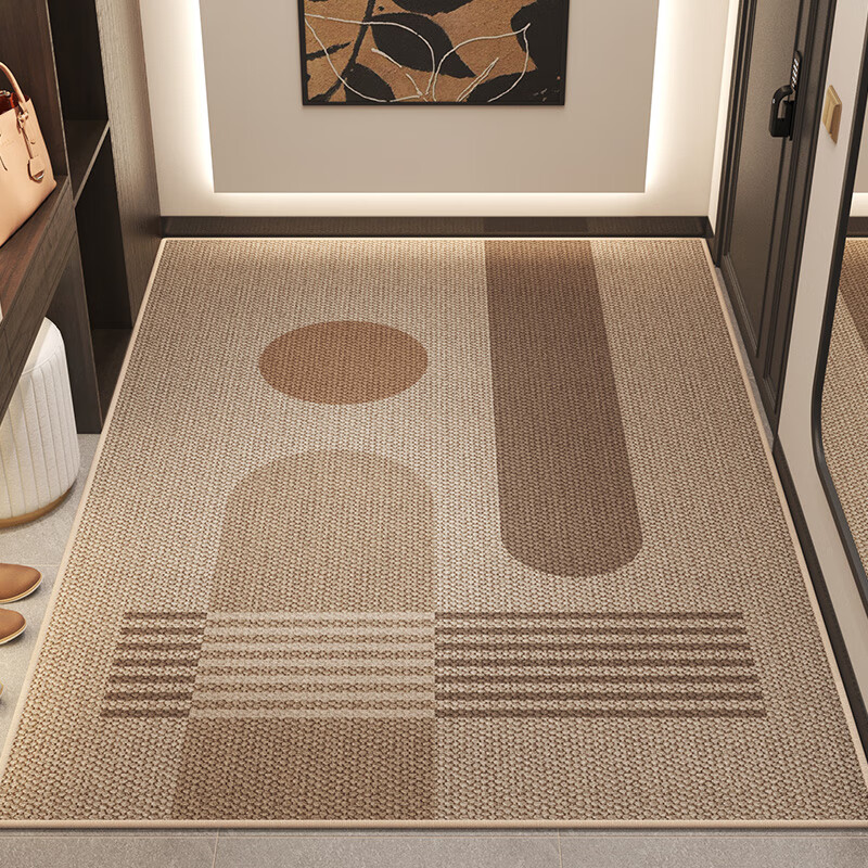 尚美巢品简约入户门地垫高级感玄关脚垫大门口防滑门垫进门可裁剪耐脏地毯 时梦之语-断点-咖色【TPR底】 120*140CM 京东折扣/优惠券