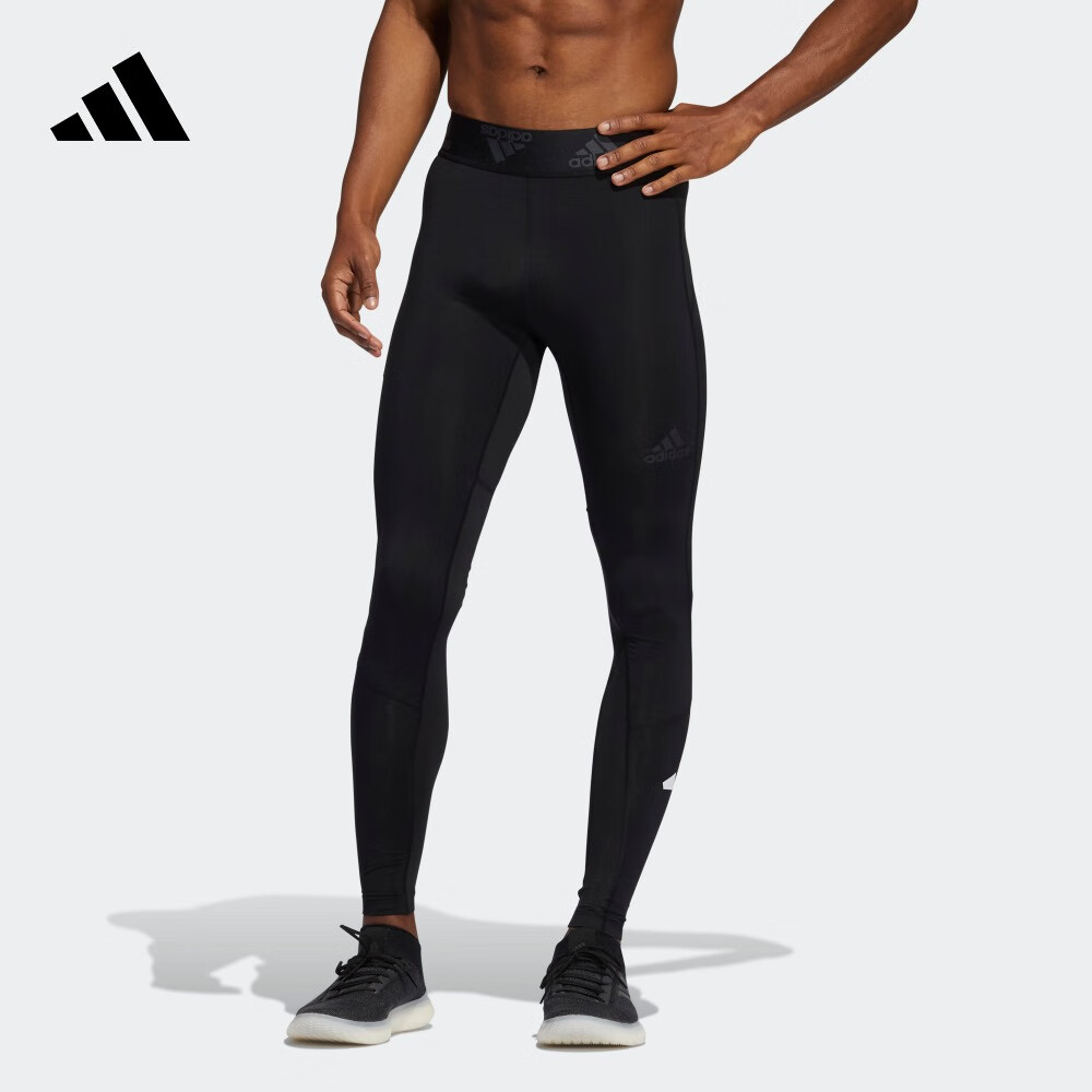 adidas速干舒适运动健身紧身裤男装阿迪达斯官方GL0452 黑色 M