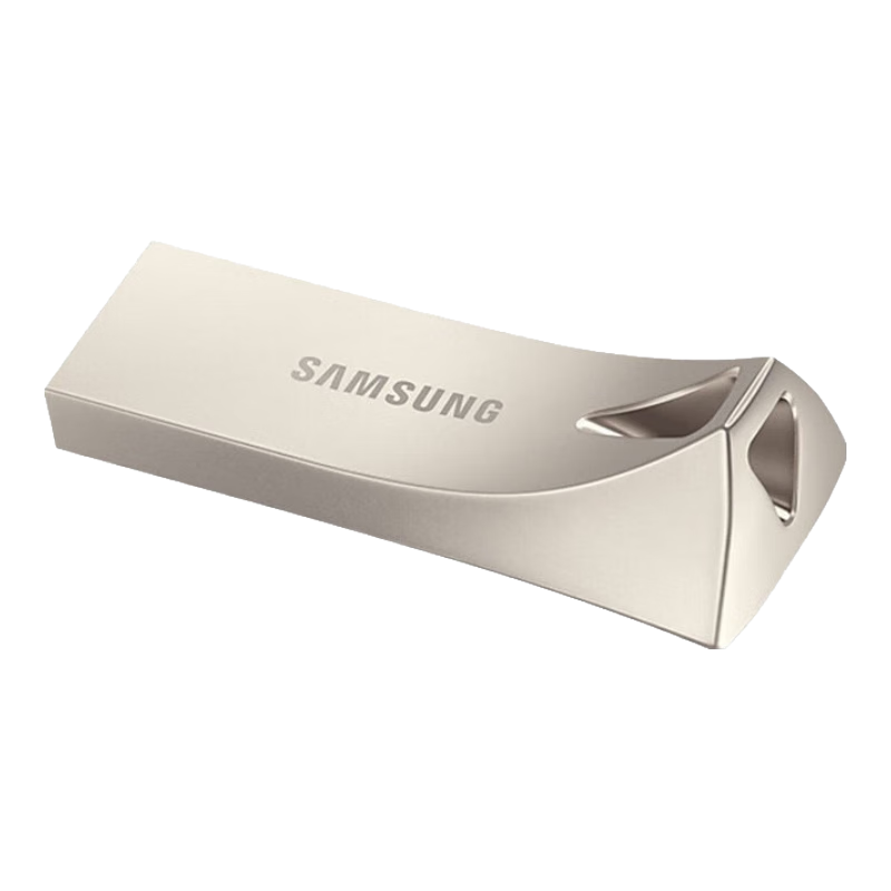 三星(SAMSUNG) U盘 BAR PLUS USB3.1高速小巧便携电脑车载金属高速固态优盘 BE3 香槟银 128GB