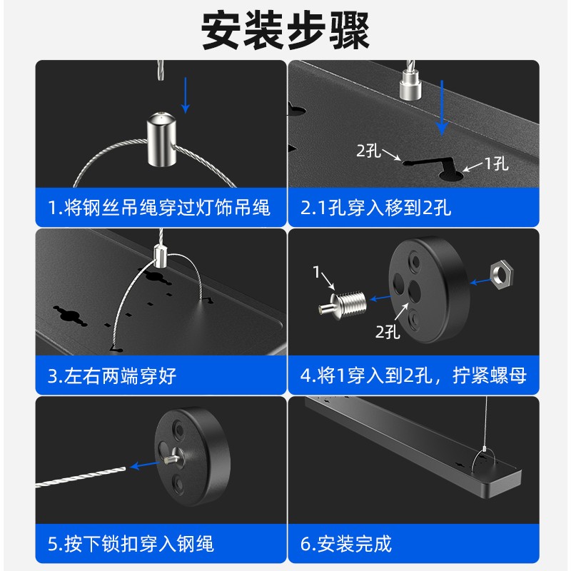 拉伯塔办公室吊灯吸顶两用照明led长条灯健身房餐厅创意现代方通吊线灯 白壳直角款120x7厘米24W