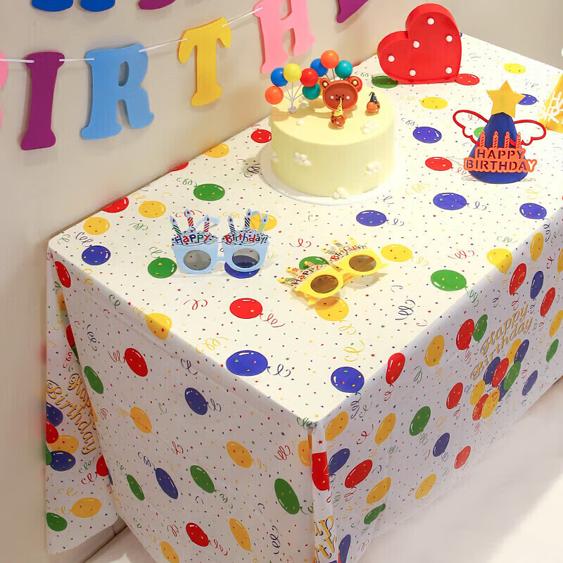 仕彩 生日派对一次性桌布男女孩甜品台仪式感ins场景布置装饰用品气球