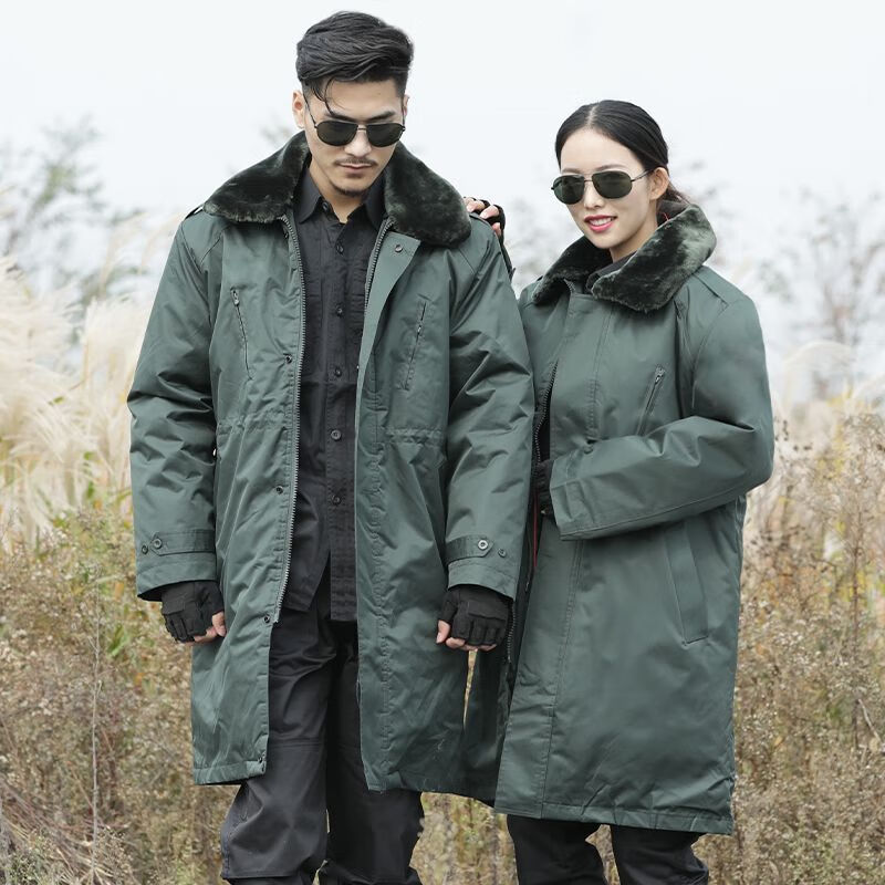 款保暖墨绿男中冬季加1厚棉衣常服绿棉服 墨绿大衣【毛领内胆可拆洗】