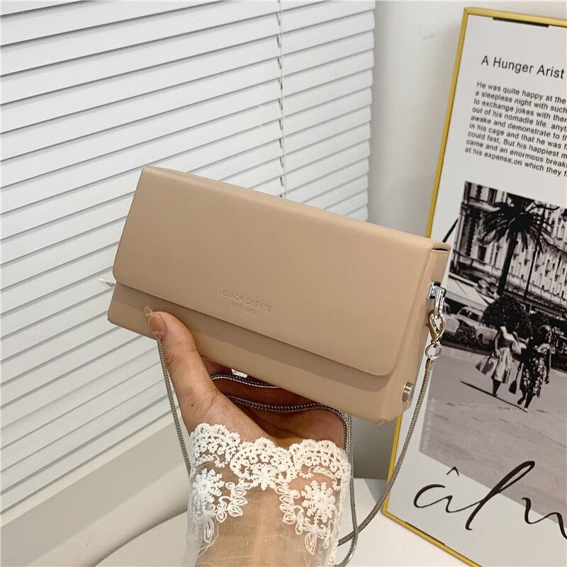 酷奇袋鼠感包包女小方包2023新款韩系小众简约烟盒子包复古链条豆腐包