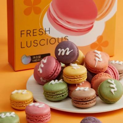 麦颂坊迷你mn马卡龙24粒礼盒 韩式马卡龙蛋糕法式小甜品零食 140g*1