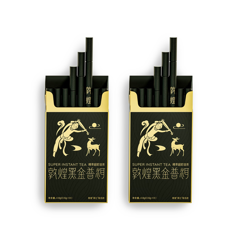 DUDUPANDA敦煌聯(lián)名黑金普洱茶 精粹即溶速溶茶 0脂0香精凍干 無(wú)糖冷泡茶粉 【配料只有茶】敦煌普洱2盒16支