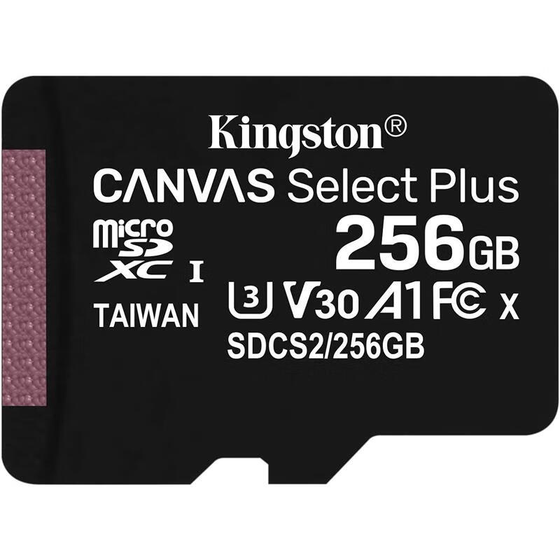 金士顿（Kingston）【日本直邮】Micro SD卡 100M/s 支持UHS-I、V10、A1 switch用存储卡 Canvas Select Plus【256GB】