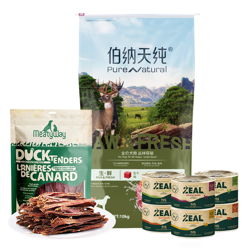 �����촿���������⹷��10kg+meatywayѼ���908g+ZEAL����ͷ170g*6