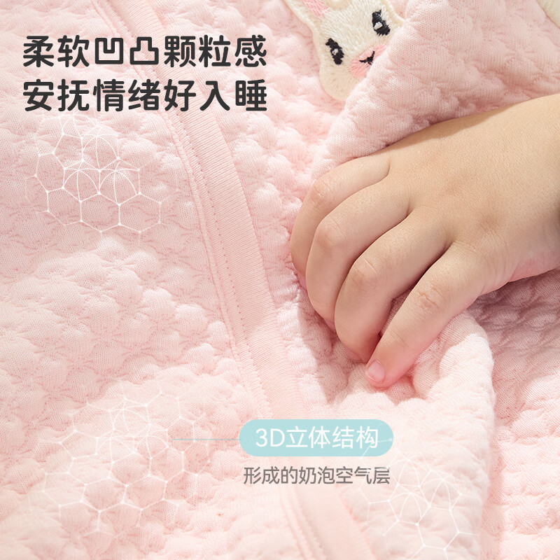 ibaby/英伦宝贝宝宝睡袋春秋婴儿分腿抱被防踢被睡衣小奶泡空气层睡袋B 空气层-纯真白兔（室温20-24℃） 90码【参考身高80-90cm】