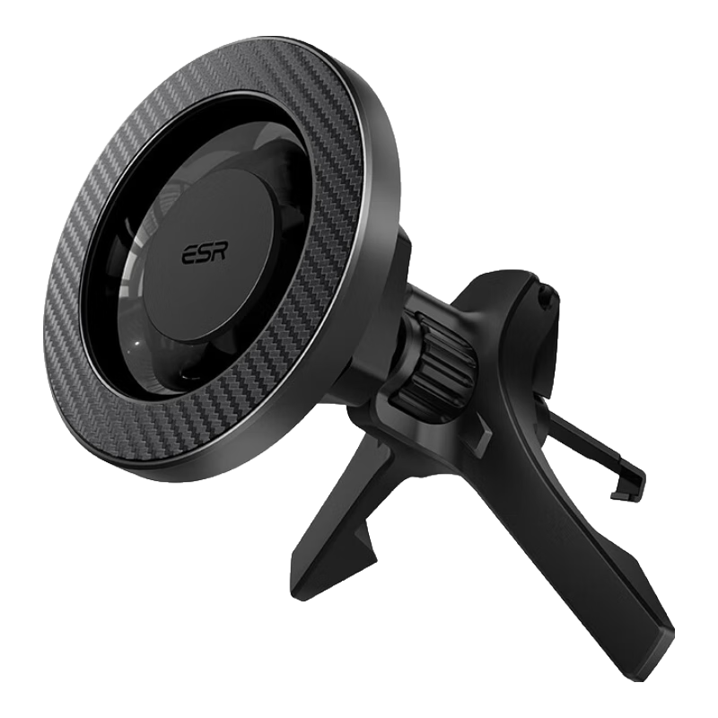 亿色磁吸车载手机支架2300g吸力magsafe车用出风口手机夹汽车导航支架 【2300g吸力】碳纹黑丨送引磁环