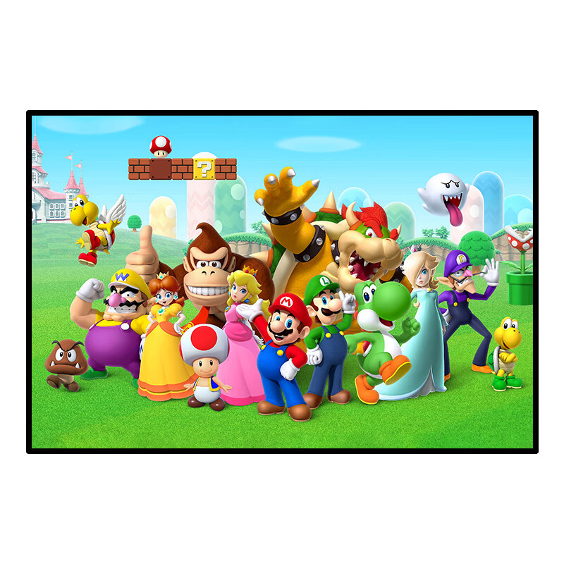 玛丽挂画马里奥墙面装饰画儿童房卡通任天堂游戏海报客厅壁画 m001