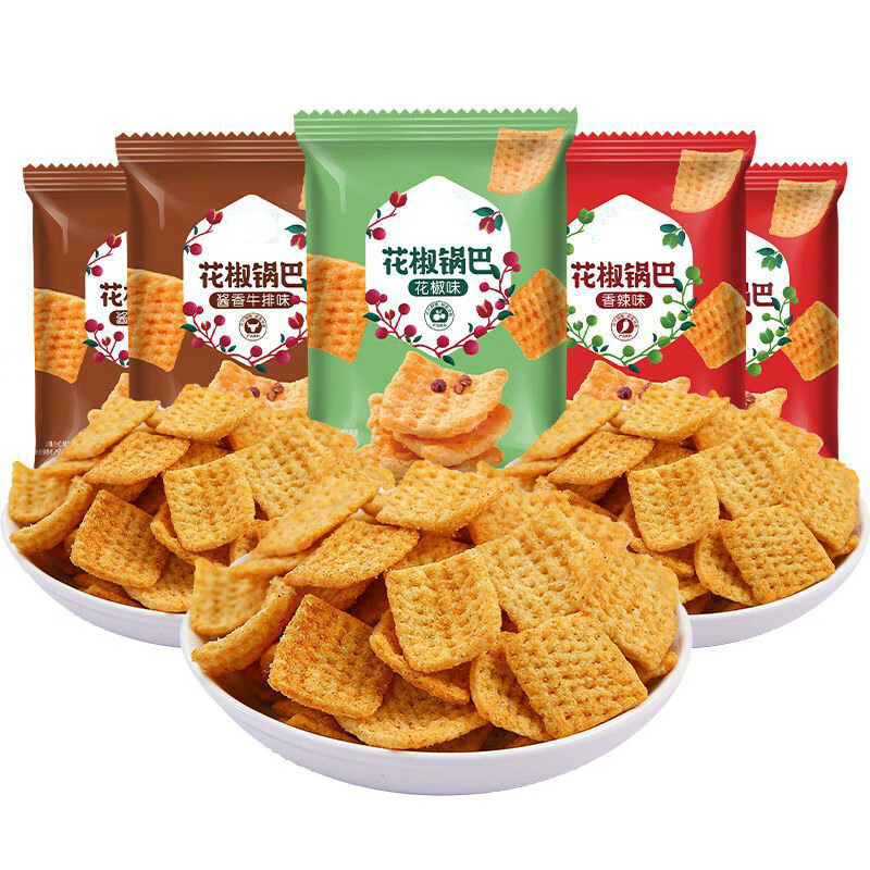 浏乡花椒锅巴独立包装休闲食品追剧解馋办公室小吃 花椒锅巴混合味30包
