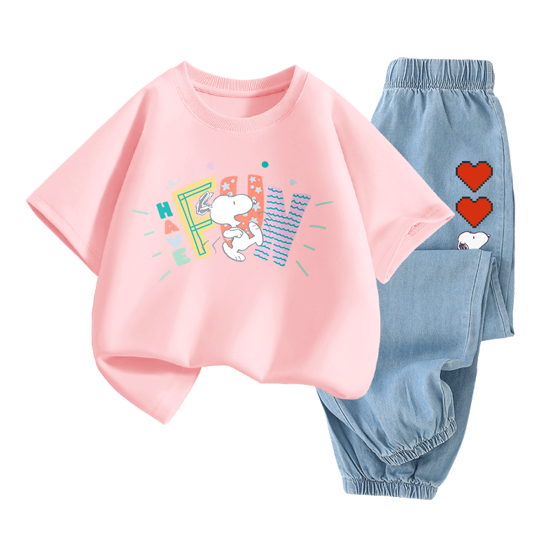 ���ڲ�����ʷŬ�ȣ�SNOOPY����Ůͯ����t��ţ�п������׶�ͯ������װ  ��ɫFUN+ǳ������ 140 59.75Ԫ(������)