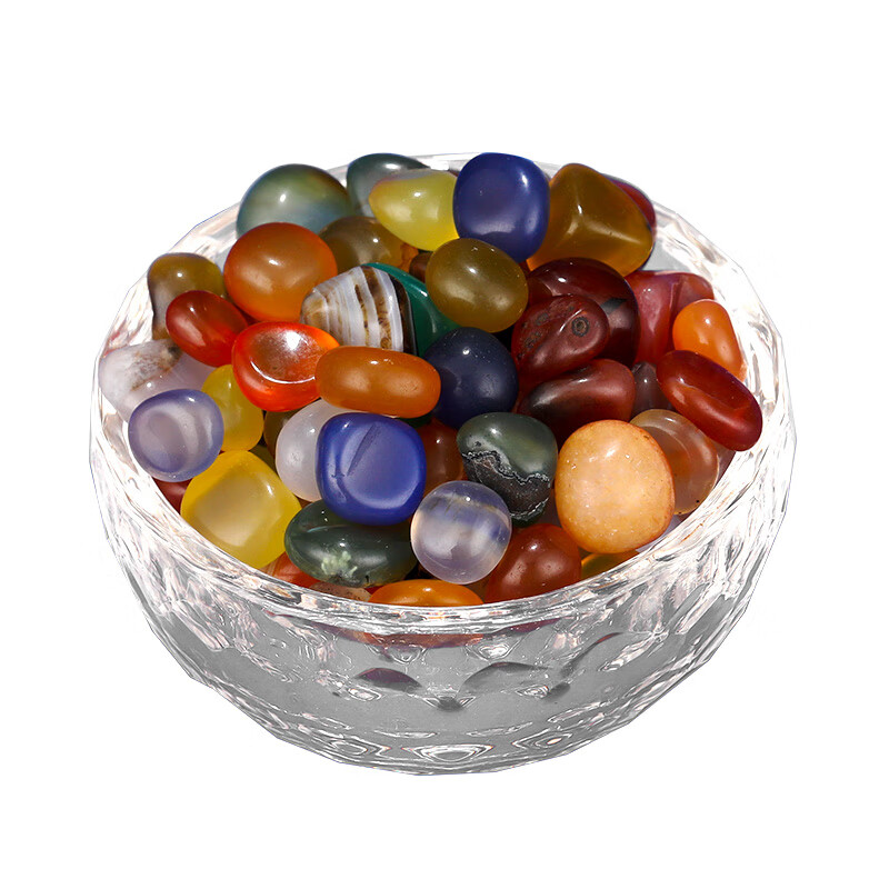 佛教七宝石 天然彩色玛瑙石修曼扎盘宝石装宝瓶佛塔用品天然七宝石