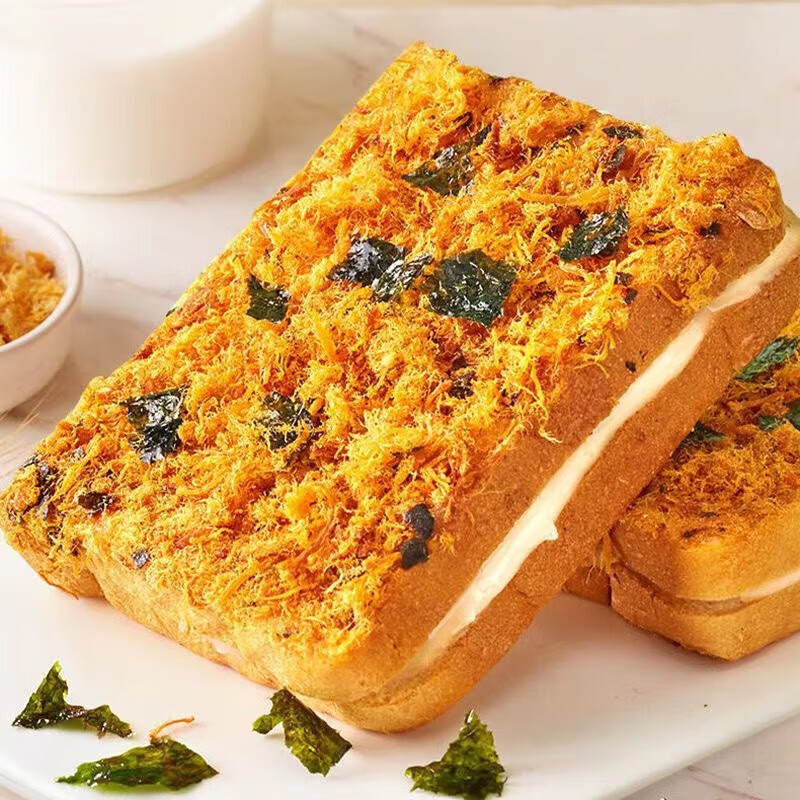 壹得利海苔肉松吐司面包乳酪营养早餐代餐小包装休闲零食整箱 海苔