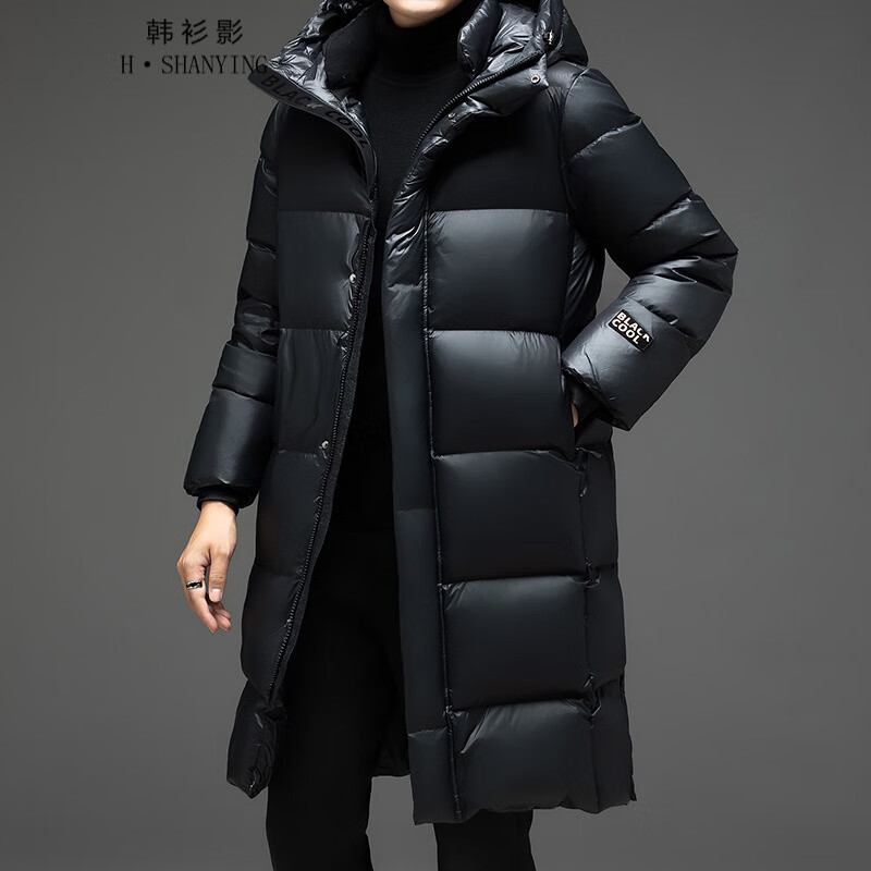 韩衫影（H·SHANYING）羽绒服男2023年冬季高端保暖灰鹅绒中长款加厚中青年休闲外套 黑色 L属于什么档次？