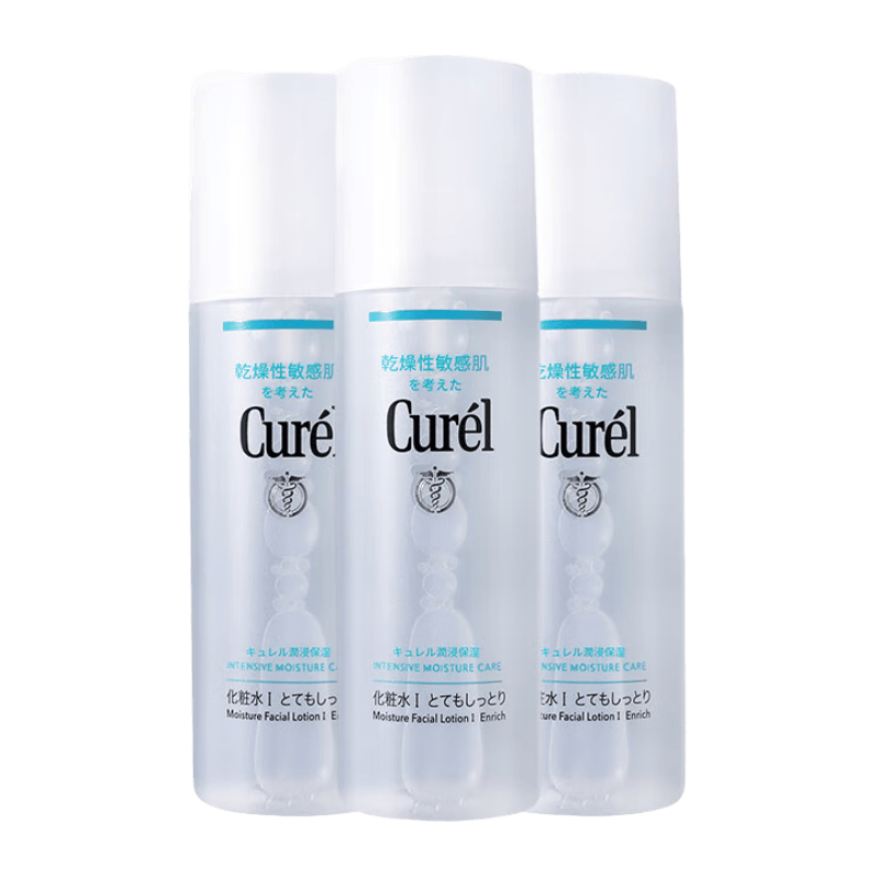 珂润（Curel）爽肤水润浸保湿化妆水温和不刺激敏感肌男女可用柔肤水原装进口 1号清爽型150ml*3瓶（闺蜜款）