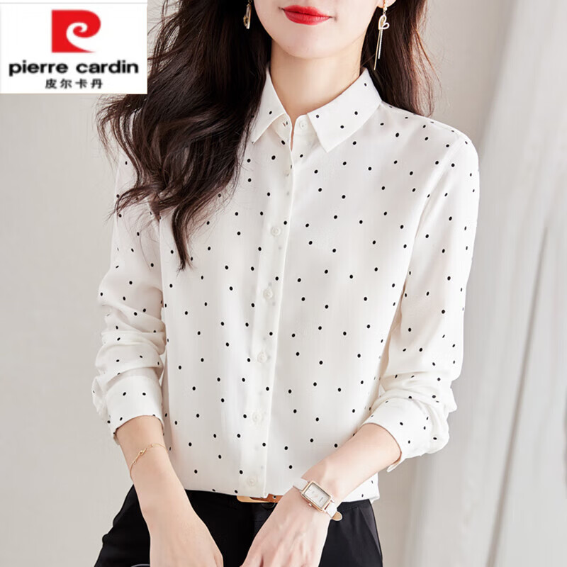 皮尔卡丹(pierre cardin)官方高档衬衫女2024春夏新款雪纺女士秋高端
