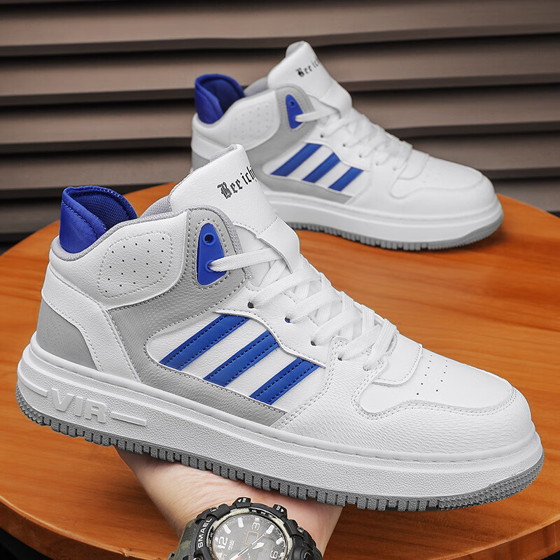 at铵崉高帮板鞋秋冬季新款加绒棉鞋空军一号潮流百搭中帮休闲运动鞋