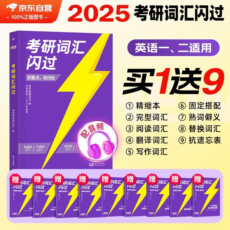 考研英语词汇闪过2025 英语一二适用新大纲版英语词汇书单词书高中低频词基础词偶考词超纲词可搭语法长难句历年真题试卷红宝书考研真相张剑李永乐张宇肖秀荣汤家凤徐涛腿姐武忠祥高性价比高么？