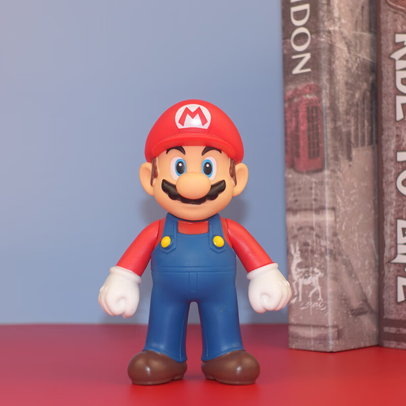 玛丽手办周边马里奥路易兄弟玩具模型公仔玩偶人偶蛋糕摆件 红帽