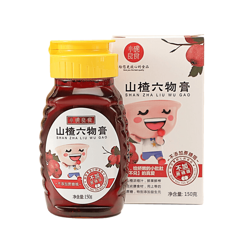 小碗良食 益生元山楂六物膏150g瓶裝0添加蔗糖鮮榨兒童成人果蔬膏即沖即飲