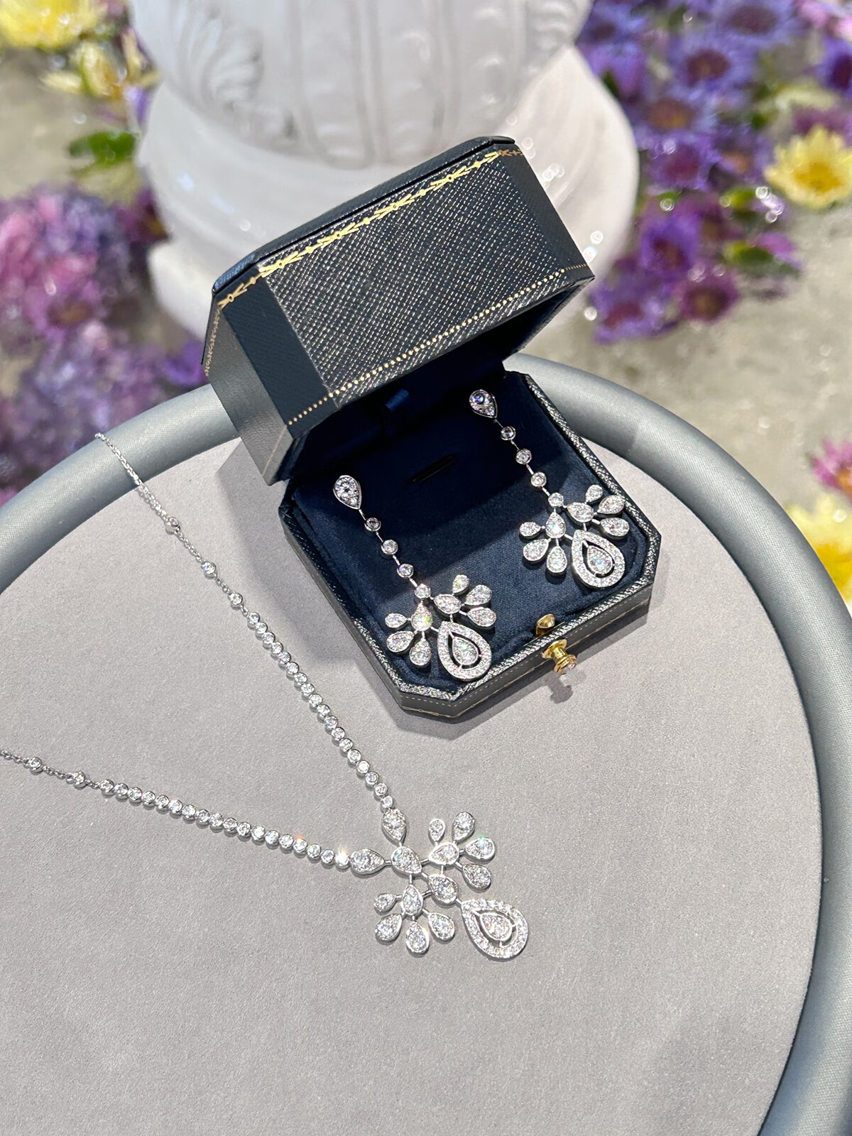 黛莱妮培育钻石耳环百万珠宝豪门项链流苏大牌欧美夸张婚礼晚礼服配饰