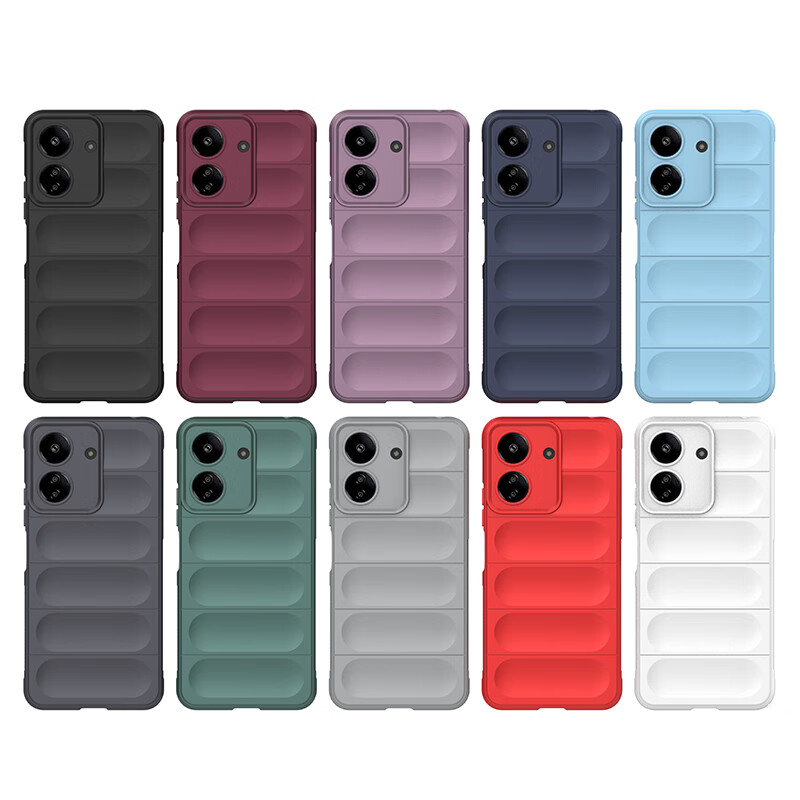 穆夏拉【优选百货】适用小米Redmi13C手机壳隐形气囊硅胶软壳红米13C保护套Red米13C男女新款Mi13C外壳 【黑色】亲肤手感|植绒内衬|全包防摔 Redmi 13C 4G(23124RN87