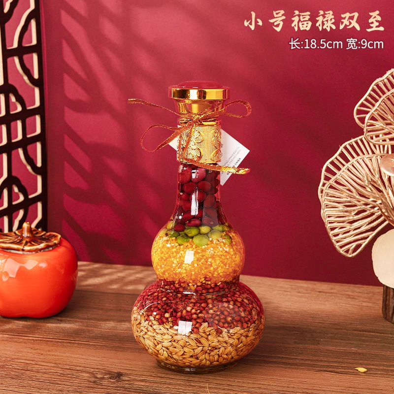 装饰入宅仪式用品新房子杂粮布置摆件 小号葫芦(福禄双至-福上加福)