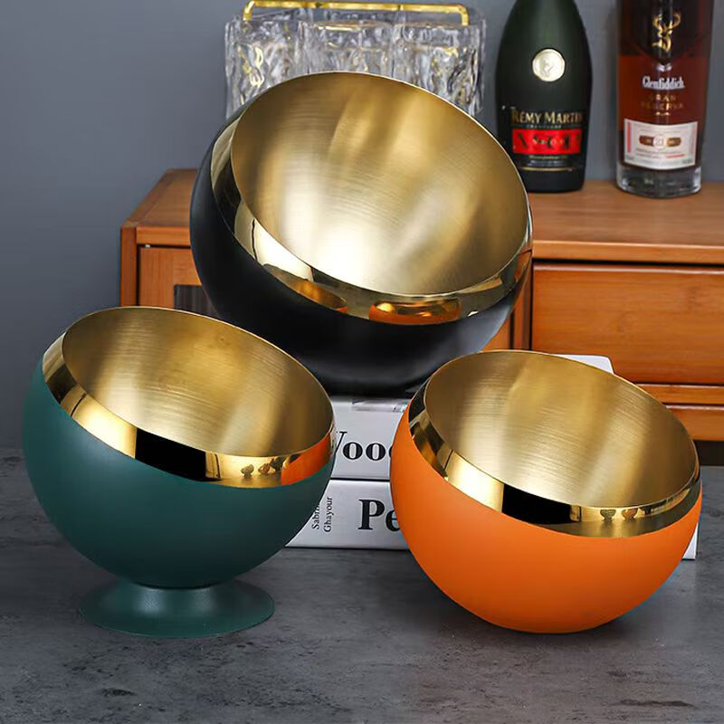 不锈钢烟灰缸台面垃圾斜口创意KTV酒吧桌面烟灰缸酒店大号果皮斗 高档斜口-带底座-22cm-钛黑金