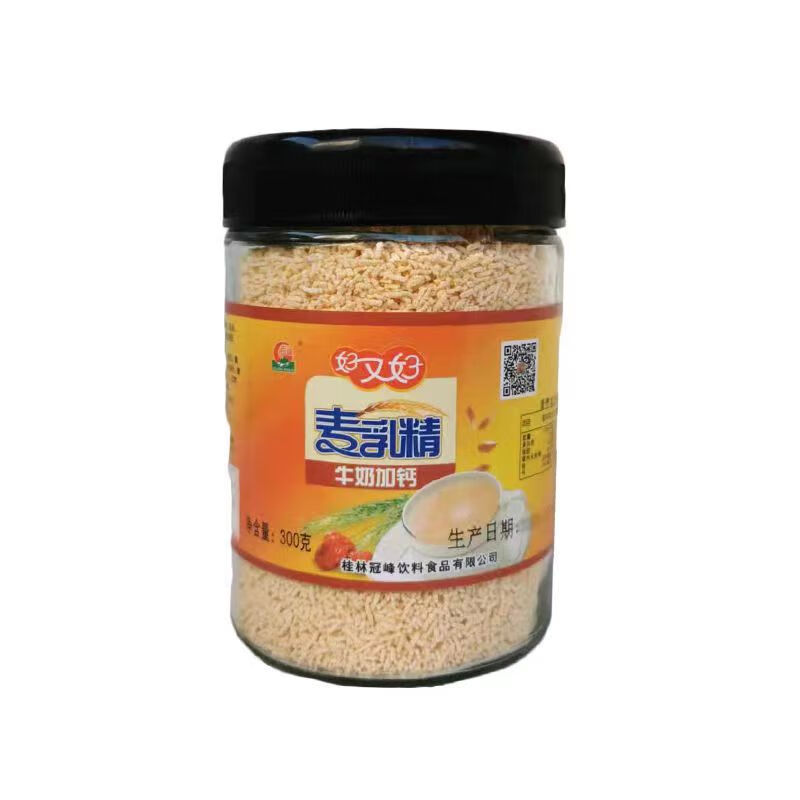 状老味道可干吃怀旧食品80后儿时童年回忆  牛奶加钙麦乳精300克x1瓶