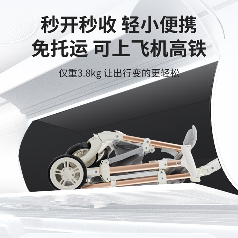 SNZESKE品牌婴儿车遛娃神器轻便折叠旅行便携伞车宝宝儿童手推车 布鲁灰【铝合金】【京仓直发】