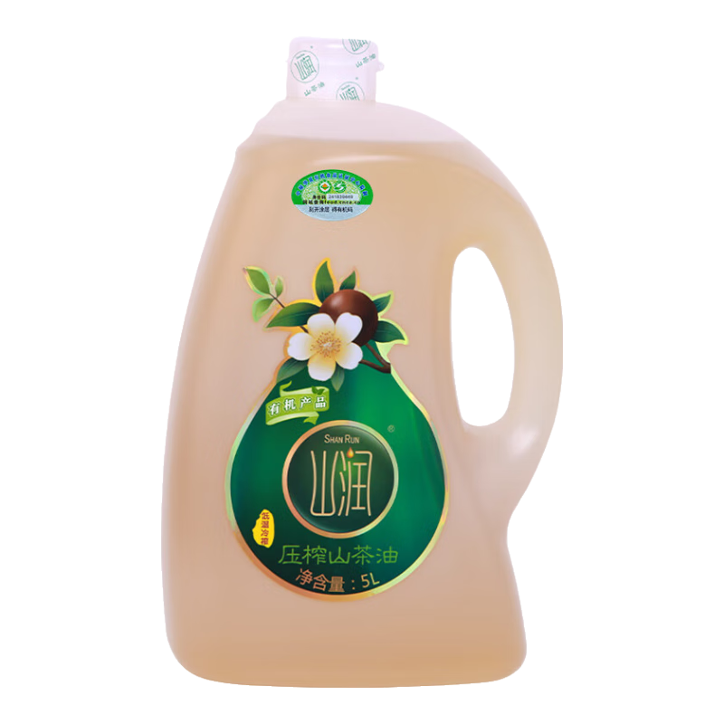 山潤有機(jī)壓榨山茶油5L低溫冷榨一級湖南茶油茶籽油物理壓榨食用油