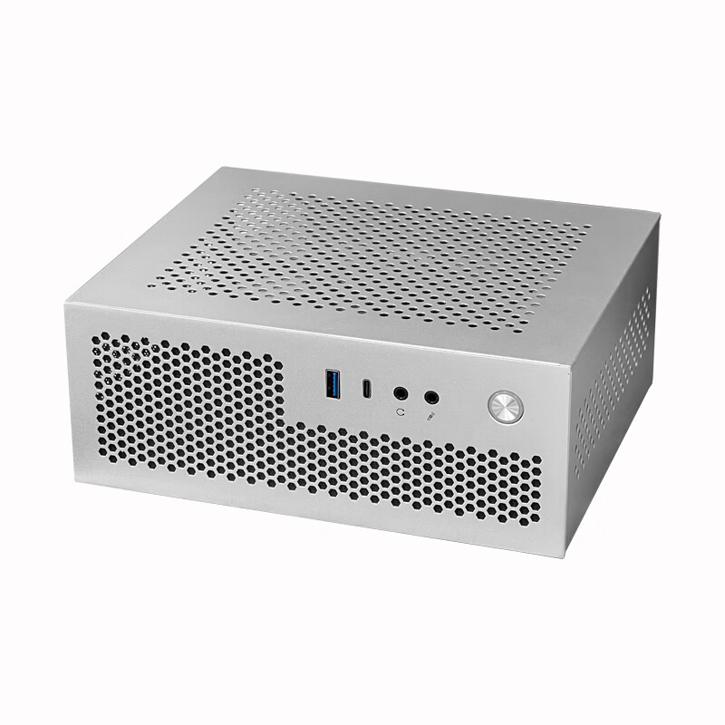 SKTC全新A09迷你台式机ITX17*17主板Type-C接口小1U电源3.8LHTPC电脑机箱 A09银色3.0+Type-C