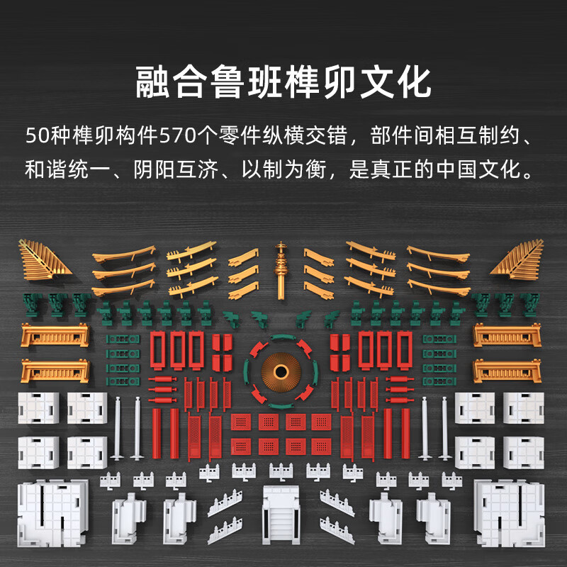 千年榫拼装积木故宫御花园千秋万春亭榫卯结构男孩玩具古建筑生日礼物